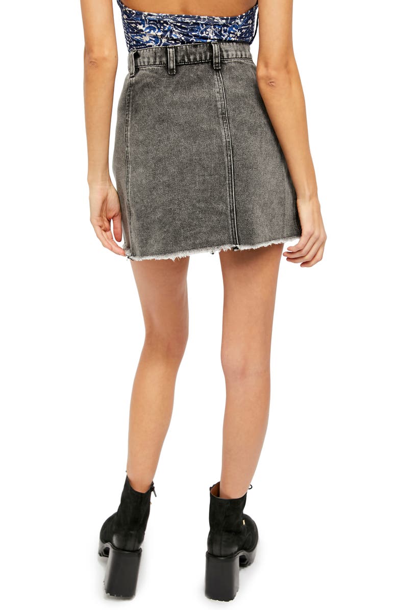 Free People Parker Wrap Denim Miniskirt, Alternate, color, 
