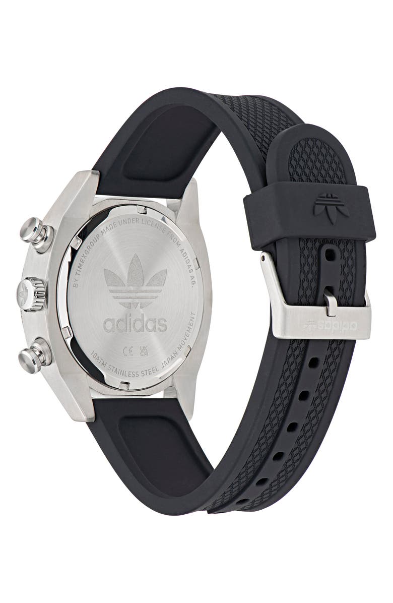 adidas Edition Two Chronograph Silicone Strap Watch, 43mm, Alternate, color, 