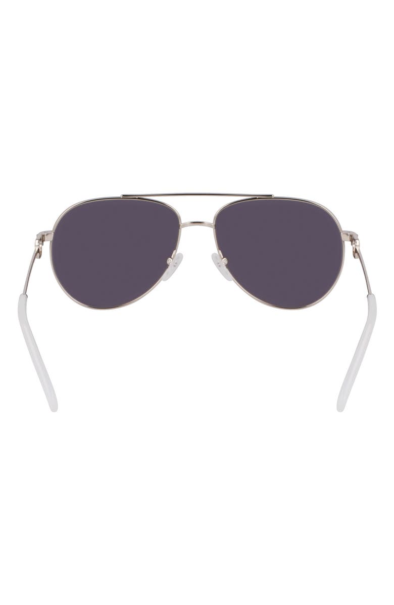 Longchamp Foulonn 58mm Aviator Sunglasses, Alternate, color, Silver/Grey