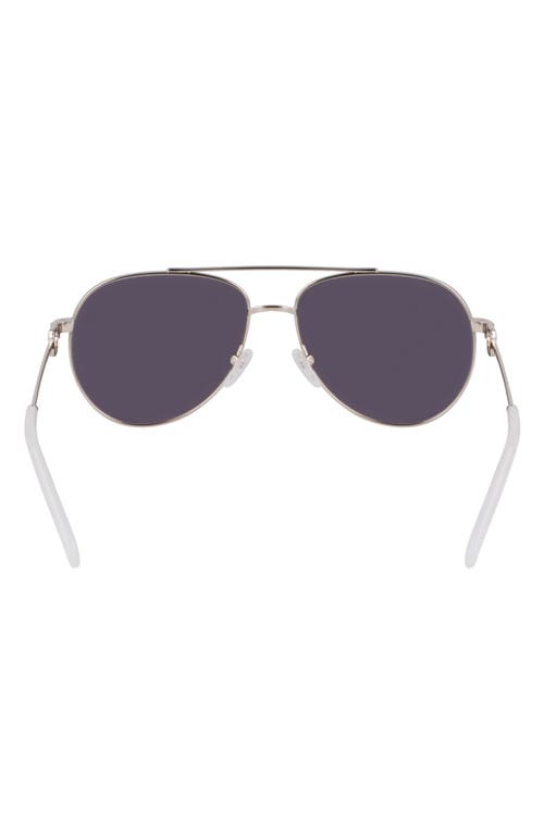 Longchamp Foulonn 58mm Aviator Sunglasses In Silver/grey