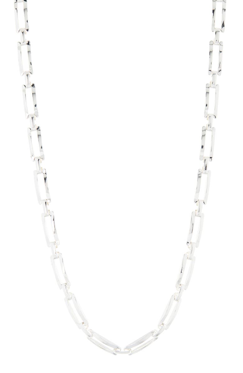 Madewell Rectangular Chain Necklace Gift Box, Alternate, color, Polished Silver