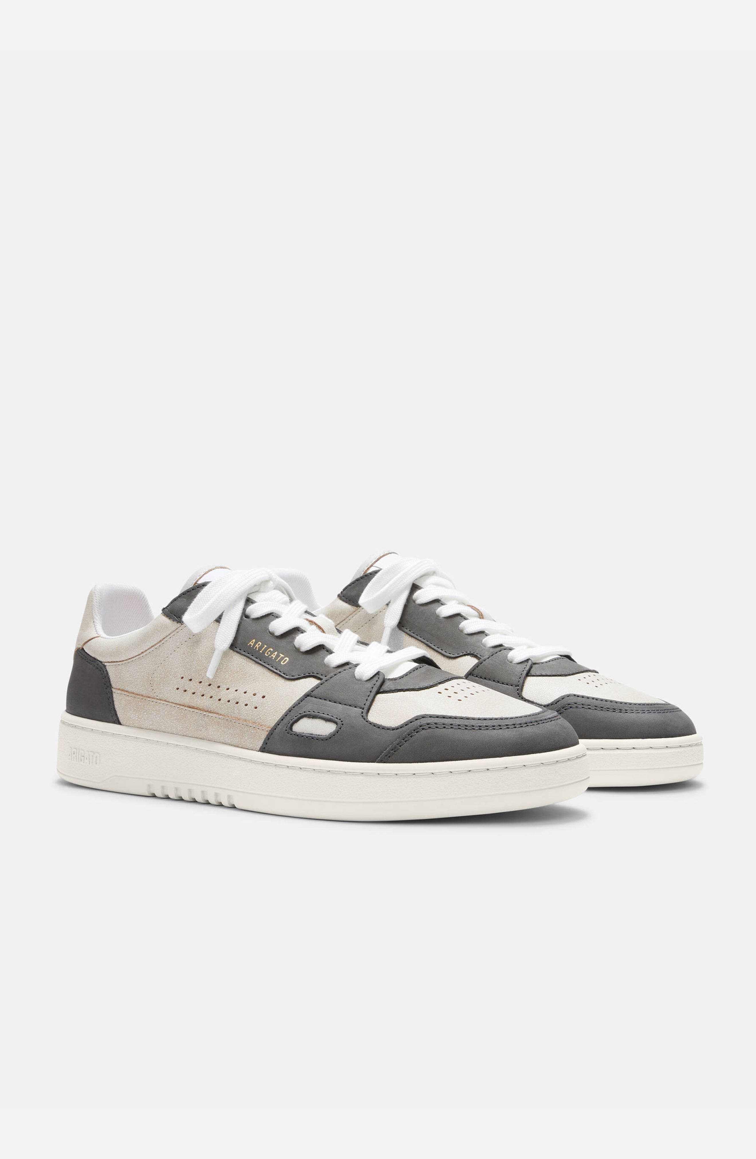 Dice Lo Cracked Leather Sneaker, Alternate, color, Beige/Dark Grey
