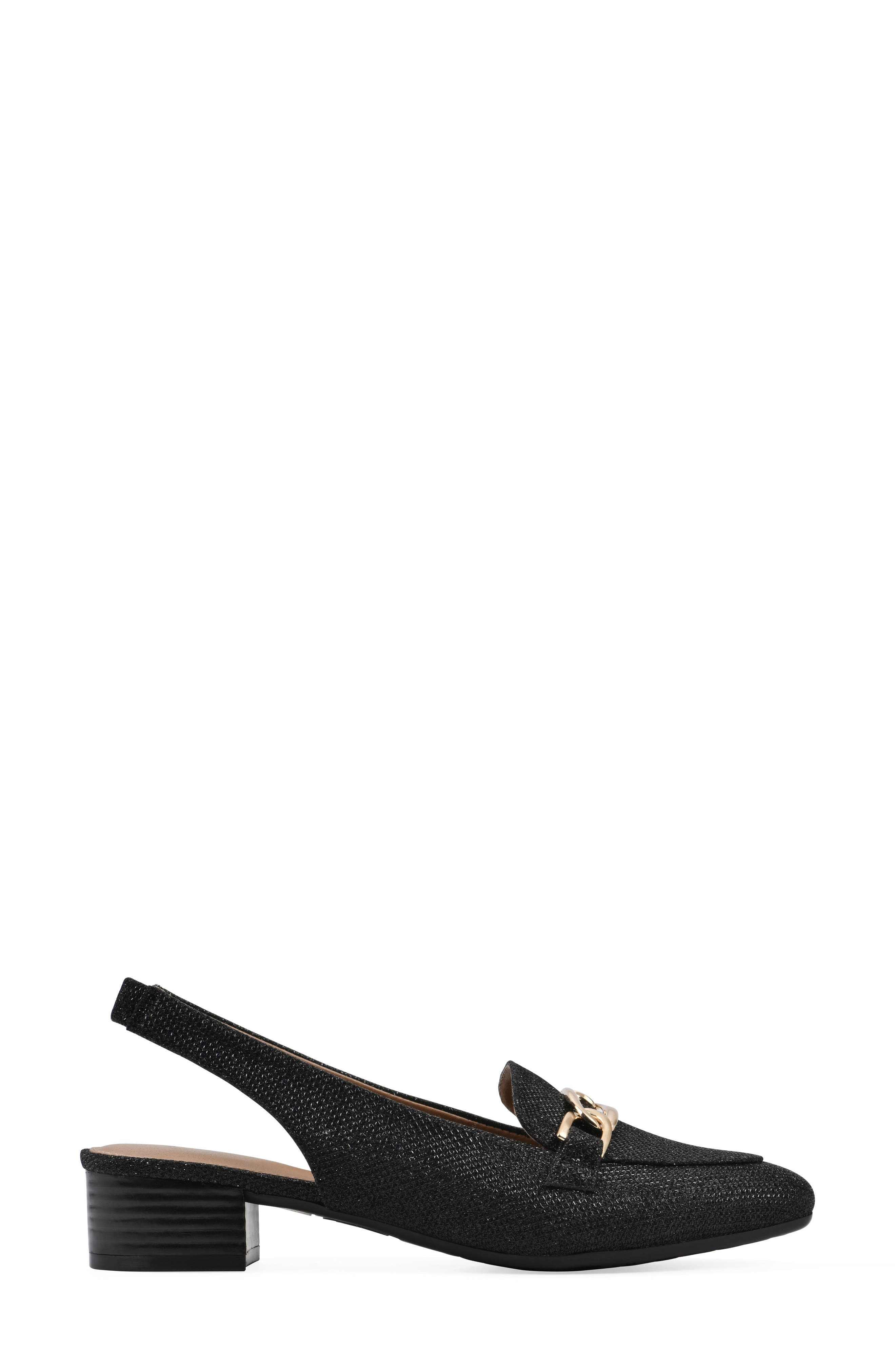 White Mountain Footwear Boreal Slingback Mule, Alternate, color, Black Glitter Fabric