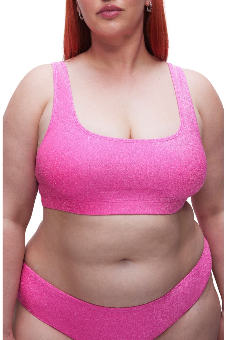 Sparkle Metallic Bikini Top, Alternate, color, KNOCKOUTPINK001