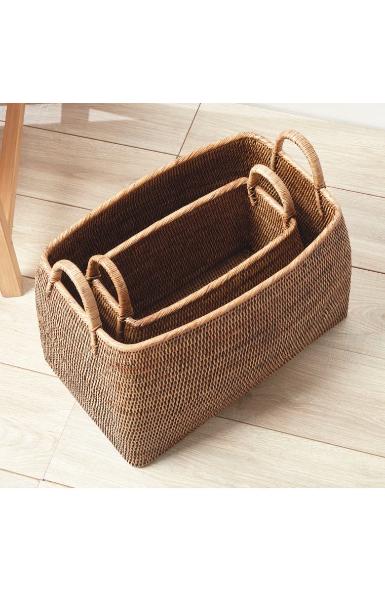 Napa Home & Garden Burma Rattan Narrow Magazine Baskets, Set Of 2, Alternate, color, 