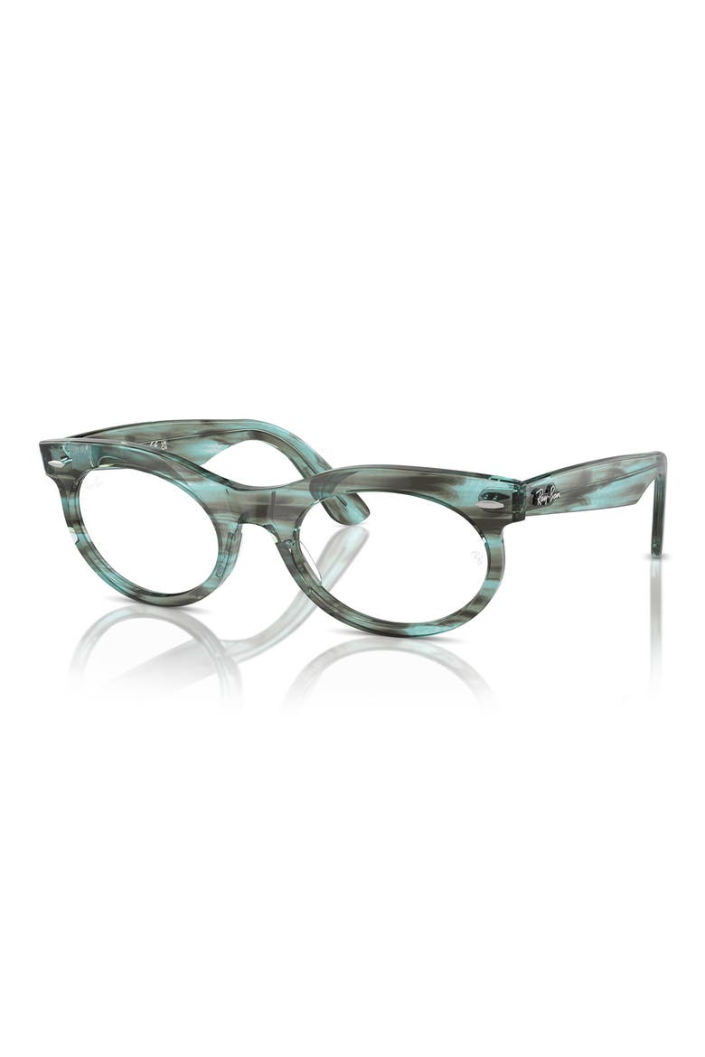 50mm Oval Optical Glasses, Alternate, color, TRANSPARENT GREEN