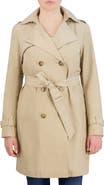Cole Haan Signature Cole Haan Hooded Double-Breasted Trench Coat