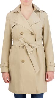Cole Haan Signature Cole Haan Hooded Double-Breasted Trench Coat
