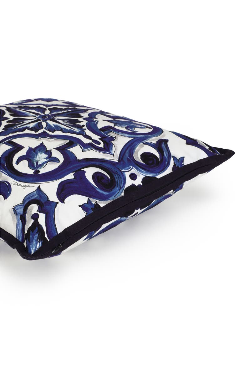 Dolce&Gabbana Blue Mediterraneo Canvas Cushion, Alternate, color, 