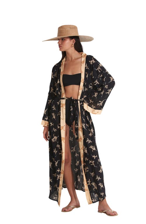 Shop Gottex Beach Life Diamond Midi  Swim Cover Up Kimono In White/pink
