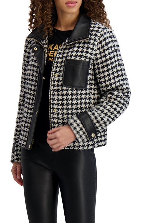 Karl Lagerfeld Paris Wool Blend Felt Crop Jacket In Black