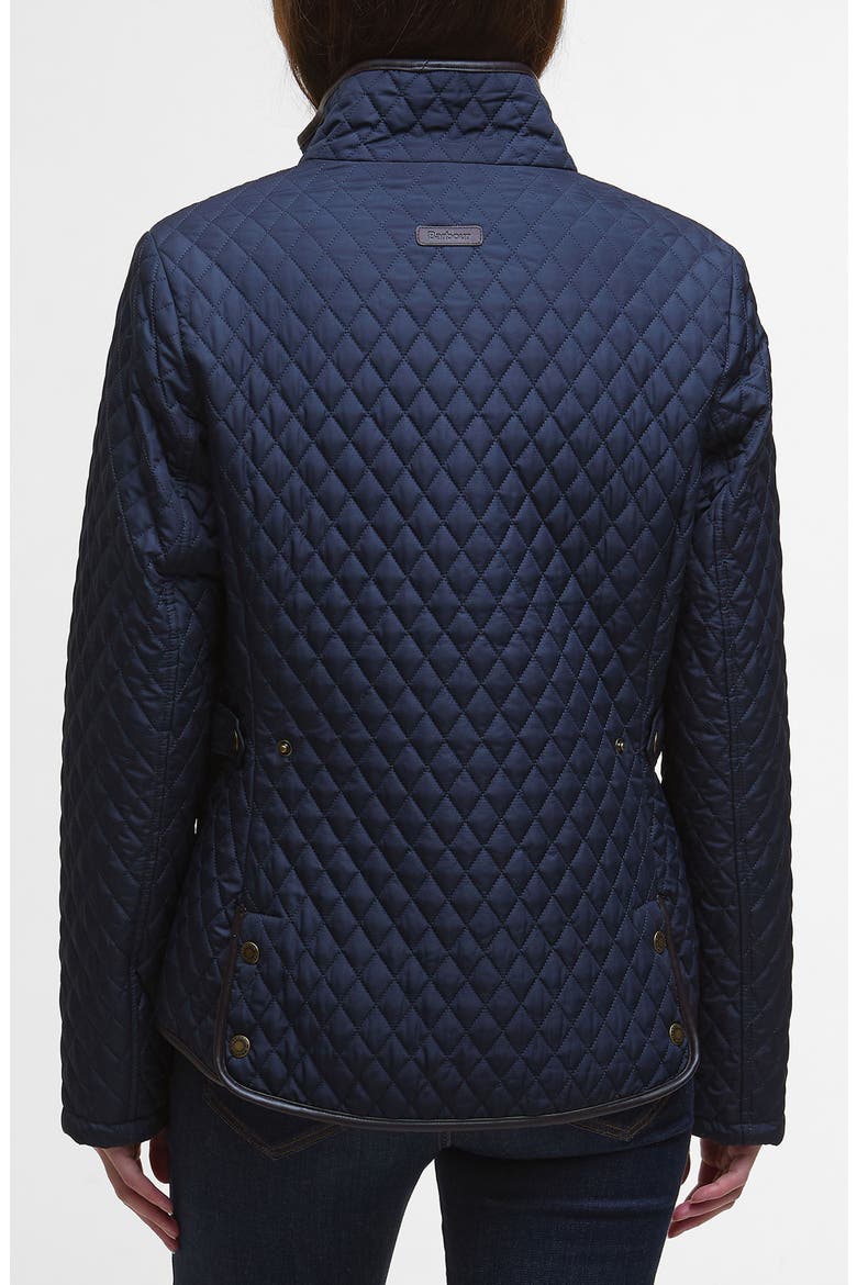 Dahlia Quilted Faux Leather Trim Jacket, Alternate, color, DARK NAVY