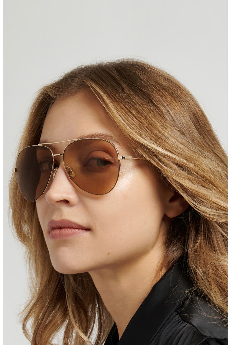 Pilot 62mm Aviator Sunglasses, Alternate, color, GOLD BLUE/ BROWN