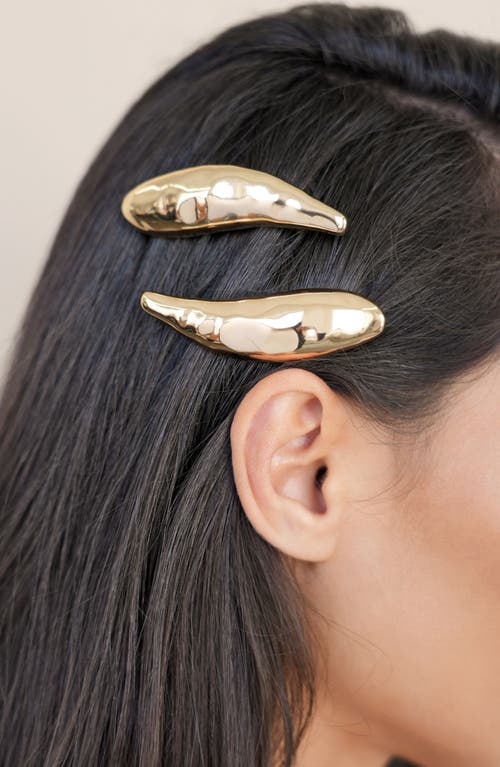 Ettika Sophisticated Metal 2-pack Barrettes In Gold