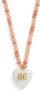 BaubleBar Semiprecious Heart Initial Pendant Necklace