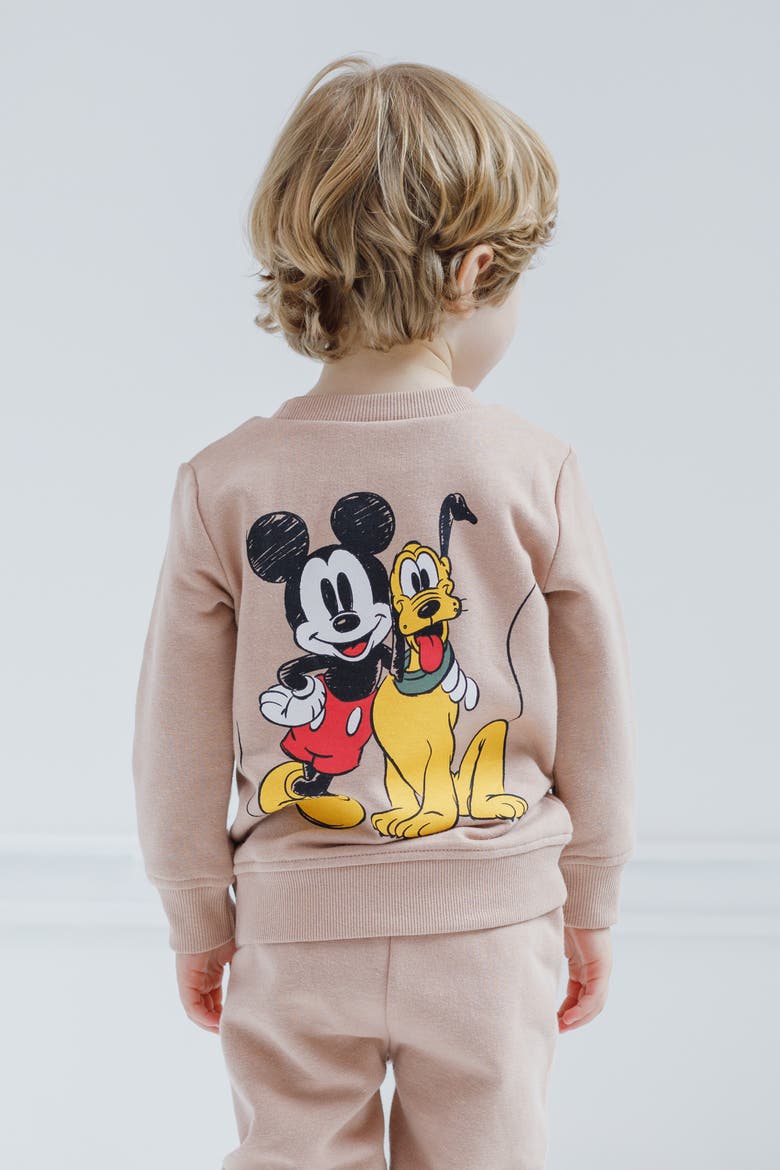 Mickey Mouse Fleece 2-Piece Sweatshirt and Pants Set, Alternate, color, Brown Mickey Mouse