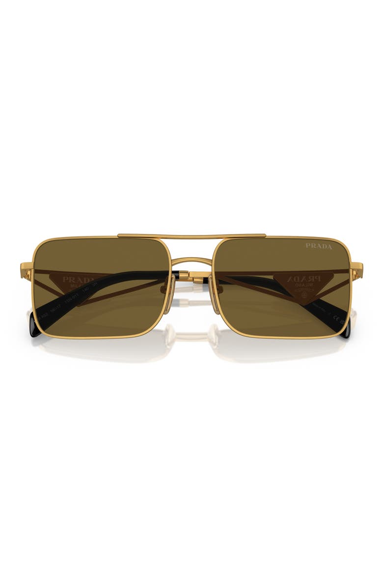 56mm Rectangular Sunglasses, Alternate, color, MATTE GOLD