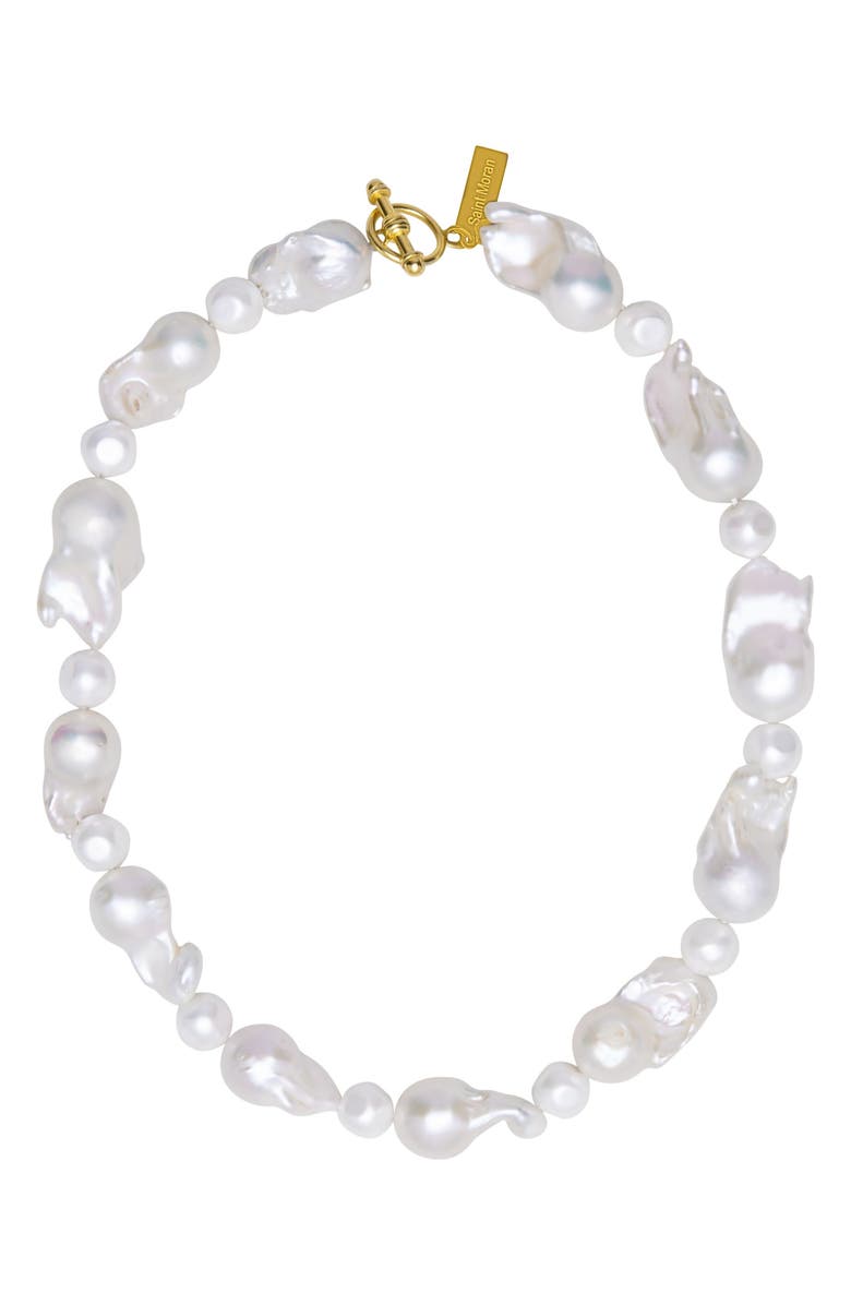 st. Moran Joni Freshwater Baroque Pearl Necklace, Main, color, White