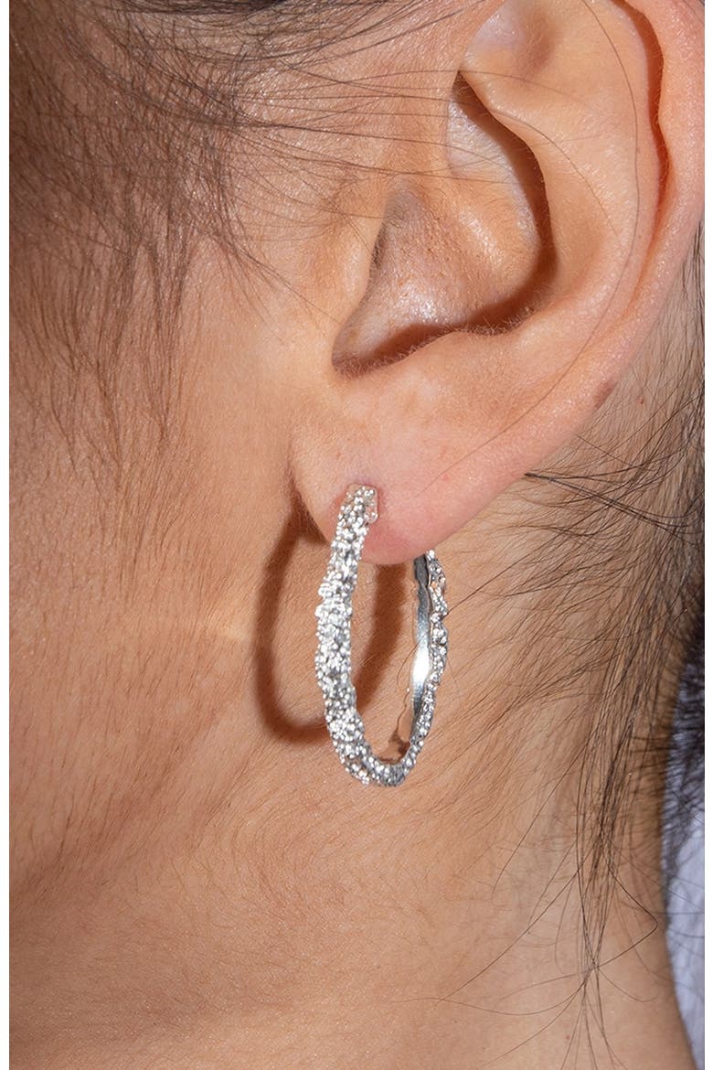 Hula Medium Hoop Earring, Alternate, color, Sterling Silver