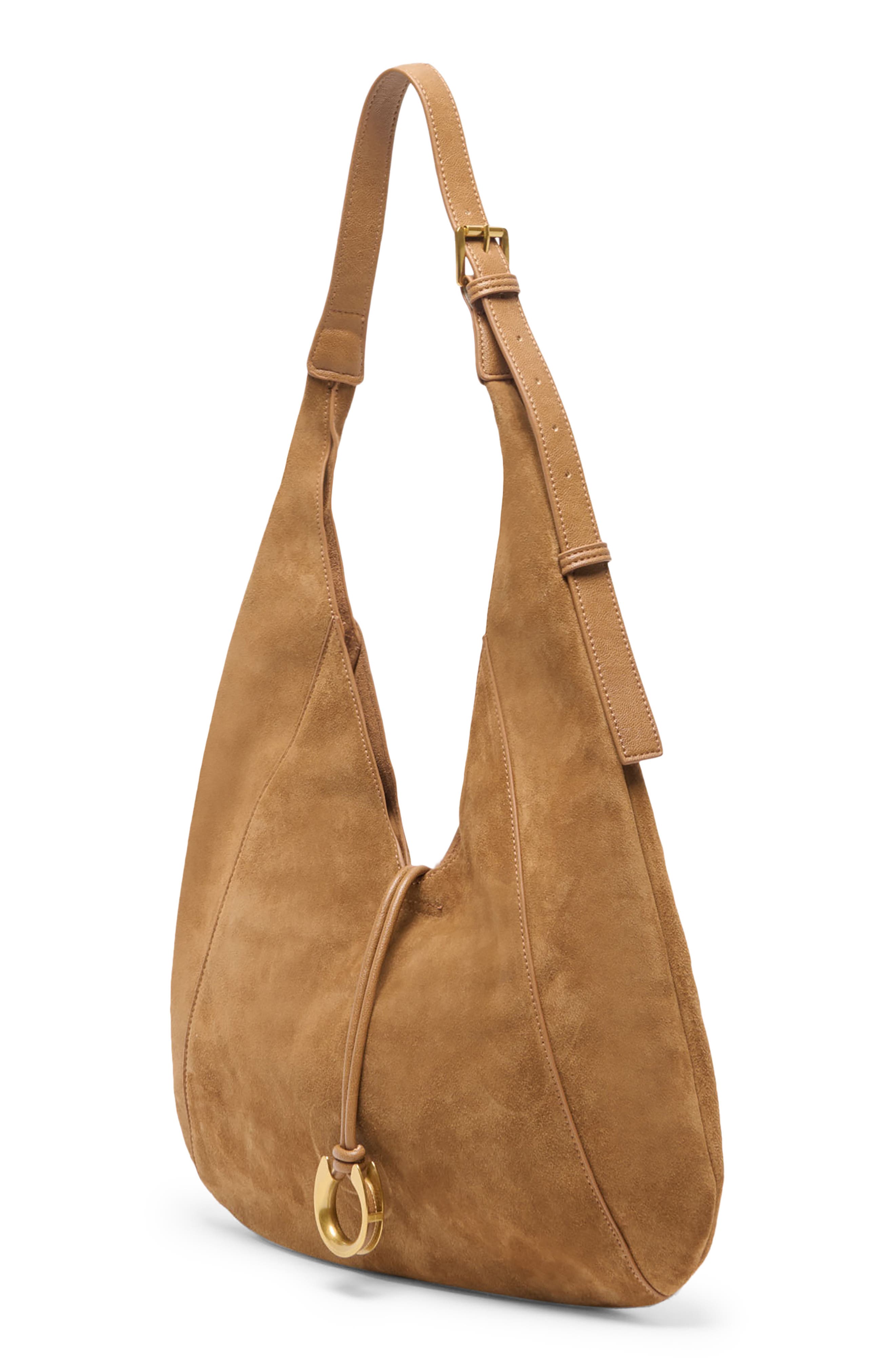 Mercer Leather Shoulder Bag, Alternate, color, PECAN SUEDE