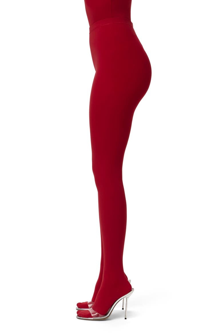 Closed Toe Leggings, Alternate, color, RUBY RED
