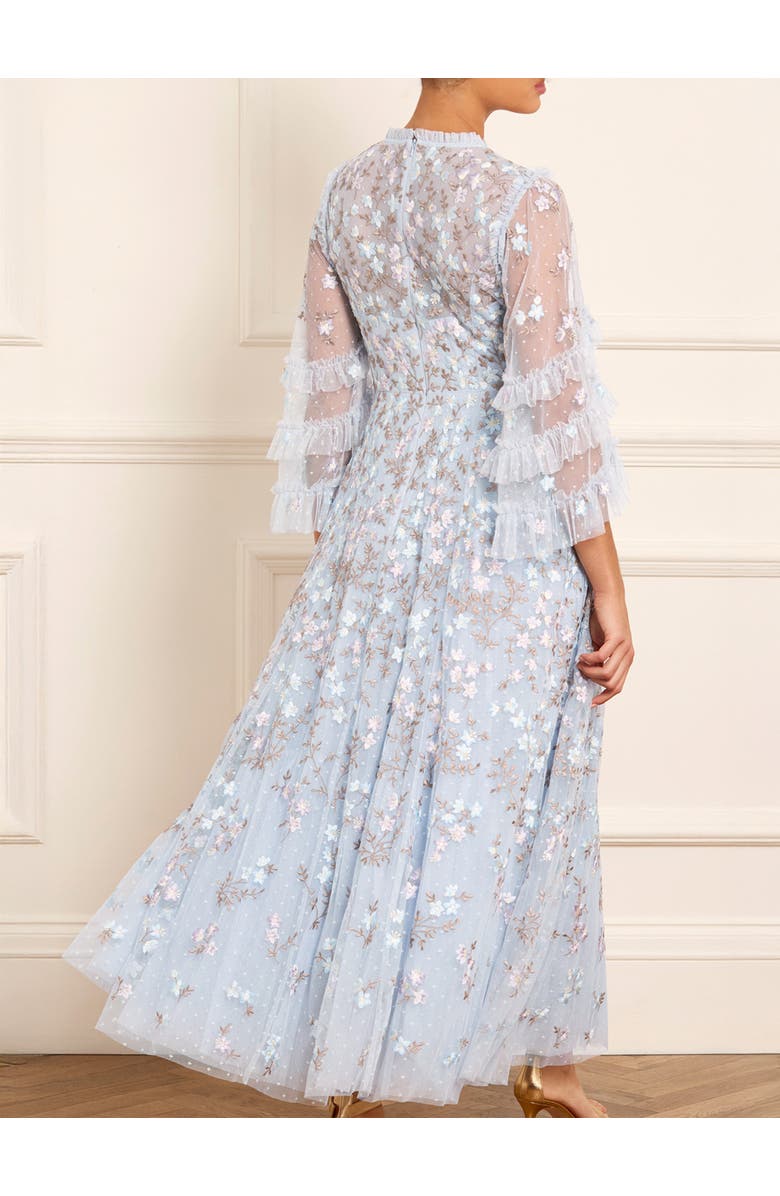 Needle & Thread Everett Bloom Round Neck Maxi Dress, Alternate, color, Dusk Blue/Multi