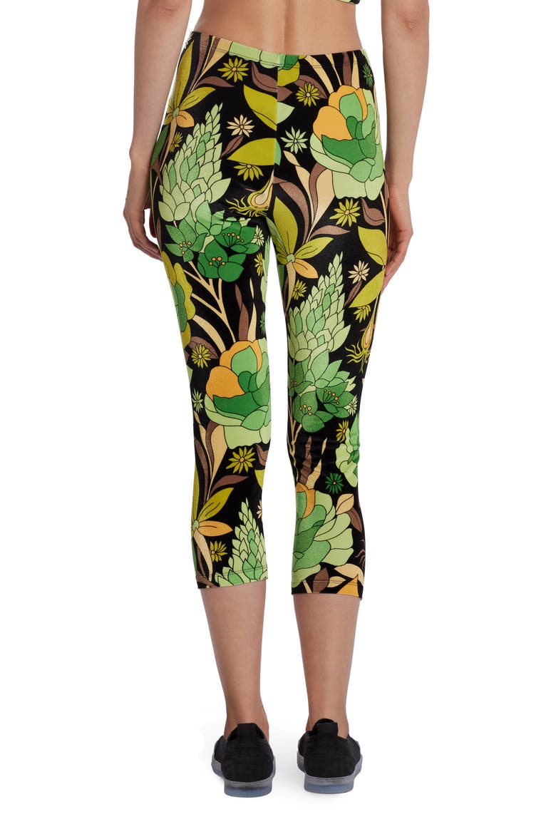 Dream Garden Chenille Crop Leggings, Alternate, color, DREAMING BLACK