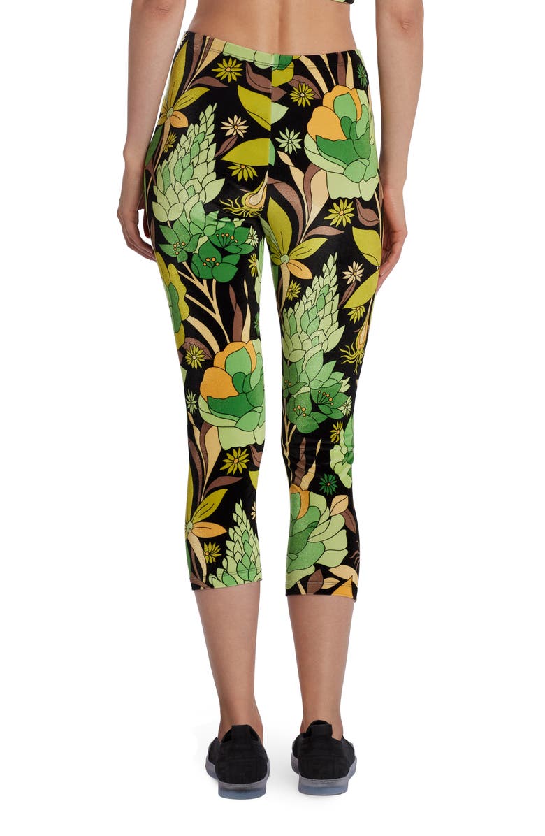 Fendi Dream Garden Chenille Crop Leggings, Alternate, color, 