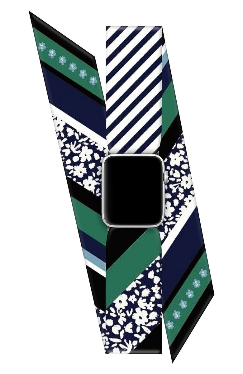 Wristpop Black Blossom Apple Watch<sup>®</sup> Scarf Watchband, Main, color, 