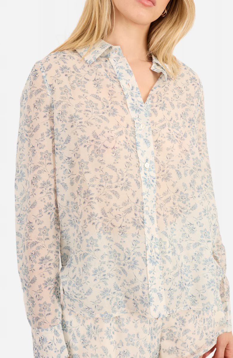 CAMI NYC Rafella Floral Cotton & Silk Button-Up Shirt, Alternate, color, Coastal Paisley
