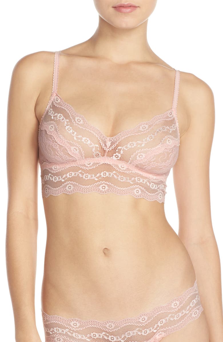 b.tempt'd by Wacoal Lace Kiss Bralette, Main, color, Rose Smoke