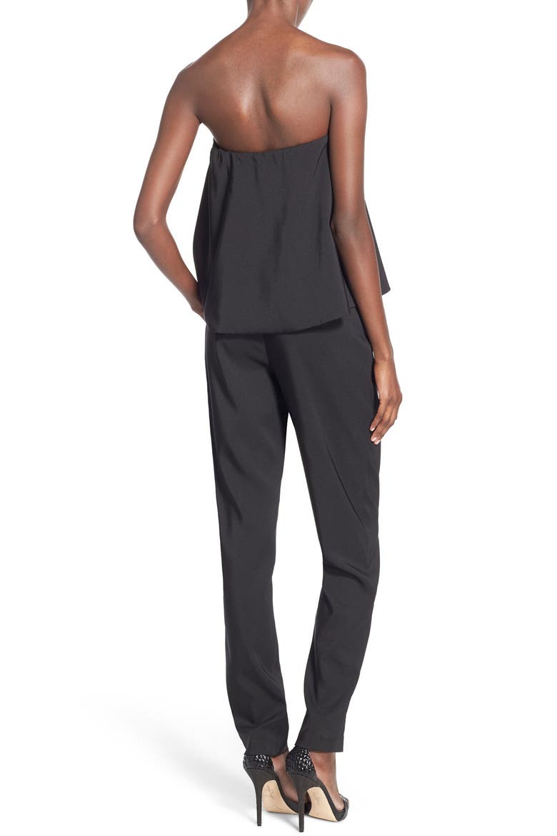 Strapless Overlay Jumpsuit, Alternate, color, BLACK