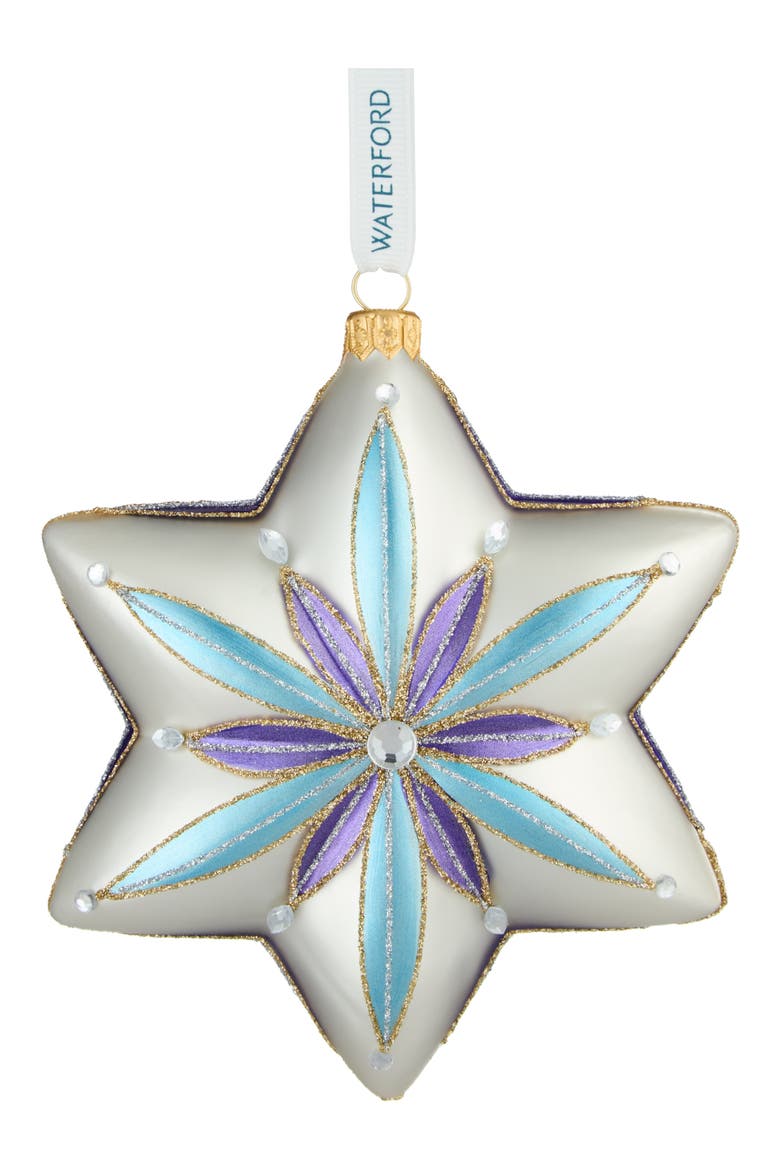 Holiday Heirlooms Star Glass Ornament, Main, color, MULTI BLUE