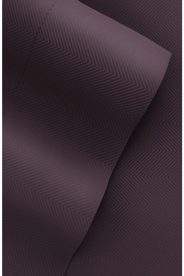HOME SPUN Premium Chevron Embossed 4-Piece Bed Sheet Set, Alternate, color, PURPLE