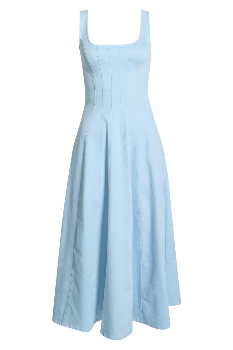 Una Fit & Flare Midi Dress, Alternate, color, BLUE