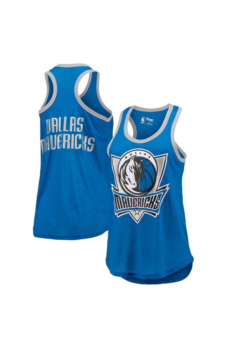 G-III 4HER BY CARL BANKS Women's G-III 4Her by Carl Banks Blue Dallas Mavericks Showdown Scoop-Neck Racerback Tank Top, Main, color, 
