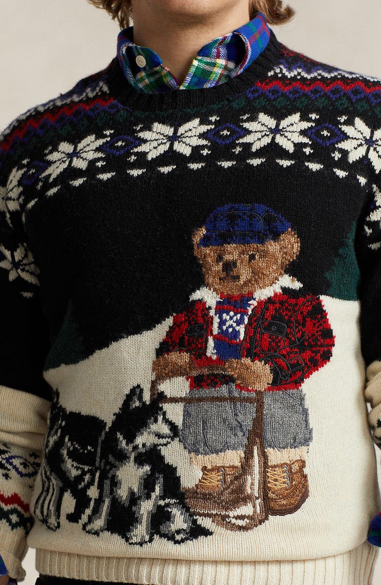 Polo Ralph Lauren Polo Bear Sled Dog Wool Blend Sweater, Alternate, color, 
