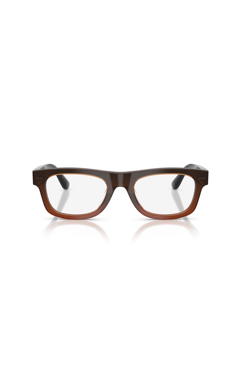 Brunello Cucinelli 53mm Rectangle optical glasses, Alternate, color, Black