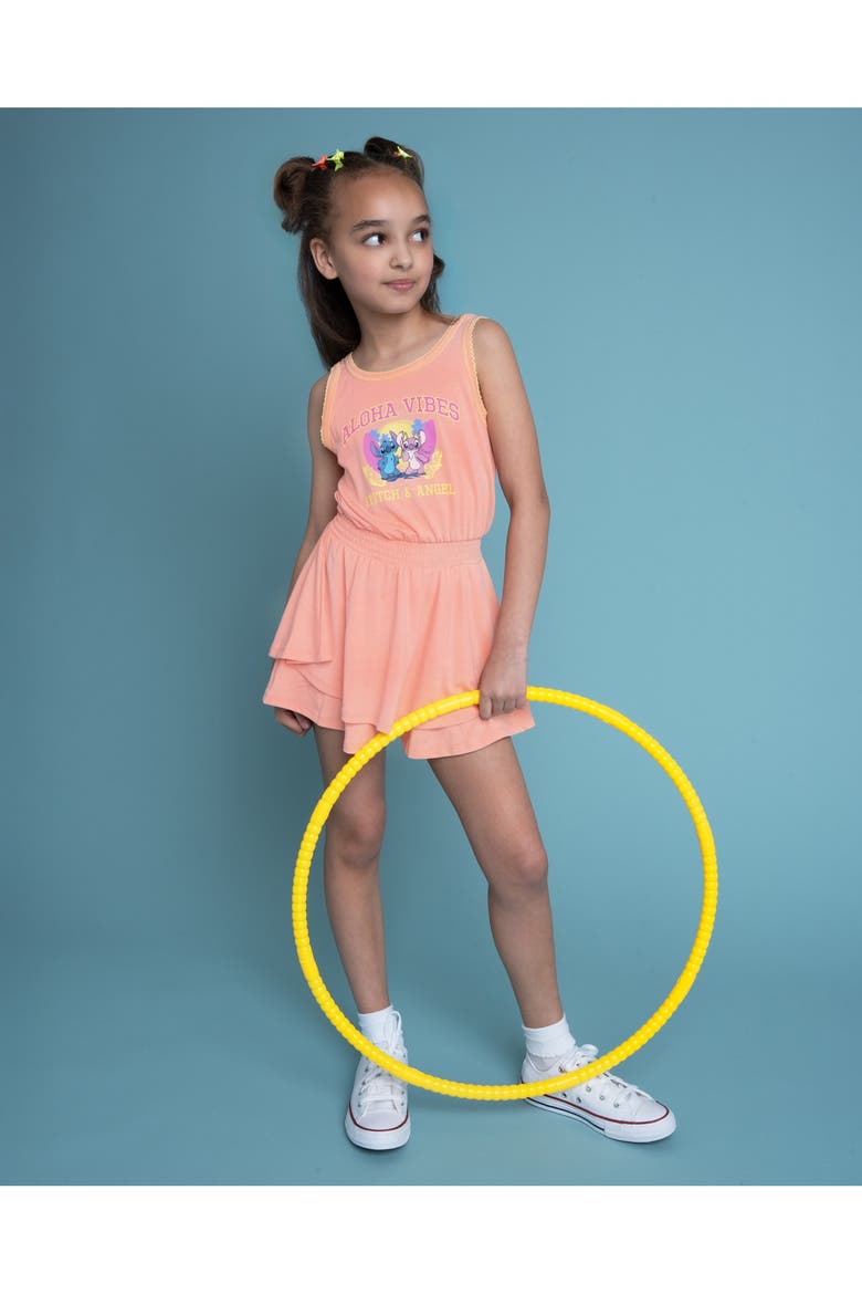Lilo & Stitch Sleeveless One-Piece Romper, Alternate, color, Peach Stitch Angel