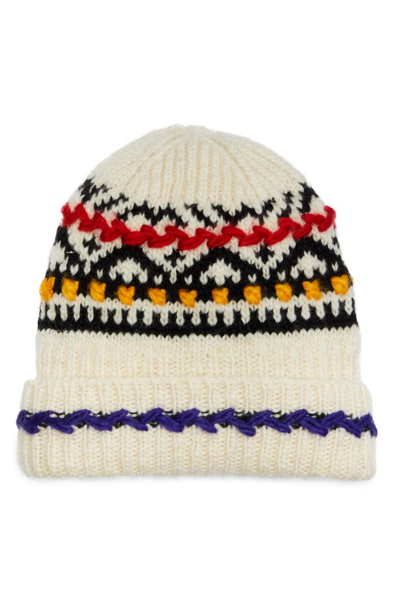 Isabel Marant Gael Fair Isle Wool Blend Beanie, Main, color,