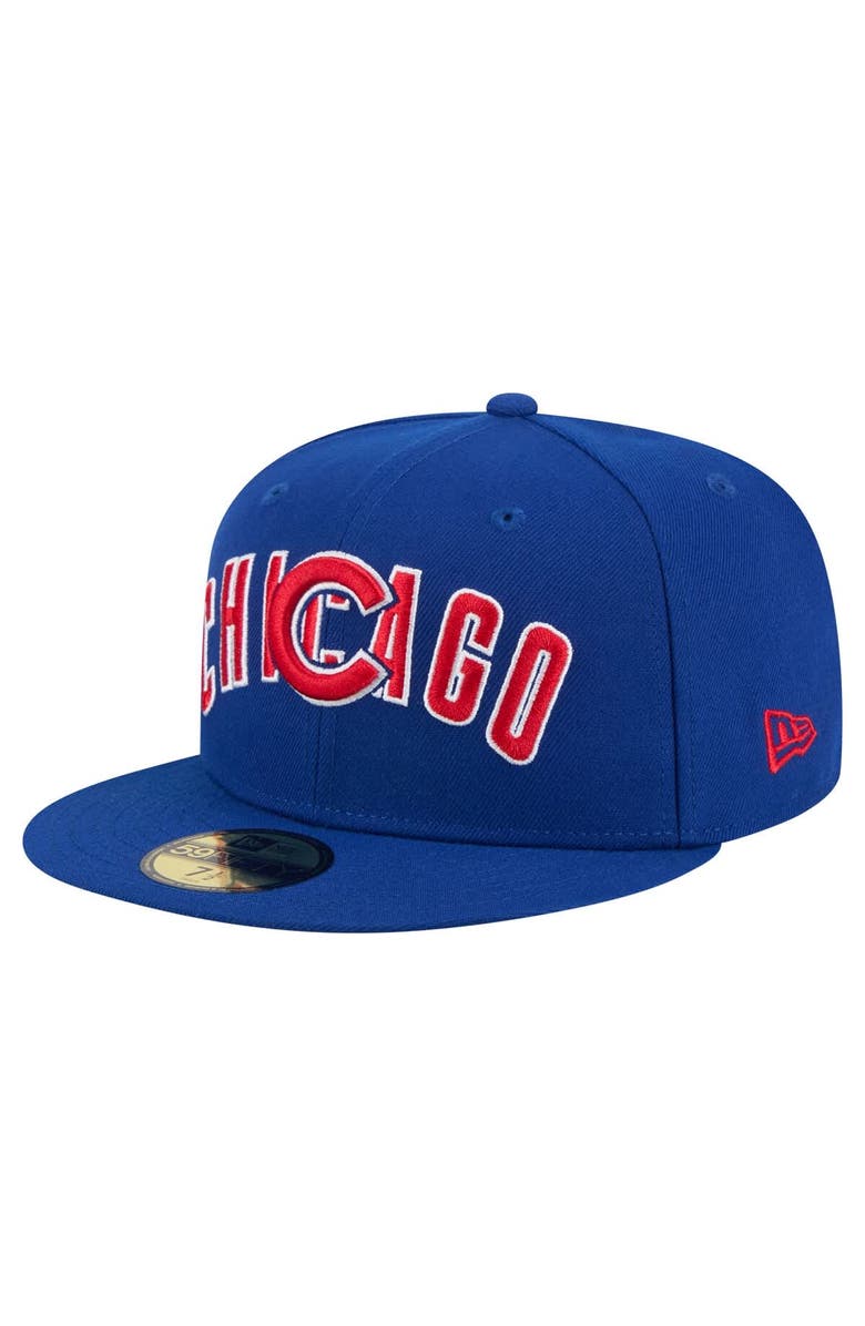 New Era Men's New Era Royal Chicago Cubs Overlap 59FIFTY Fitted Hat, Main, color, Royal