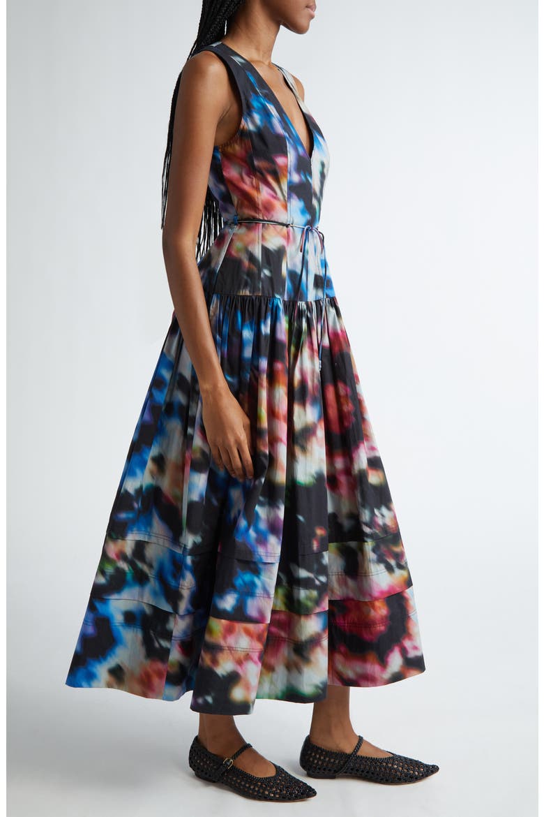 Kiran Print Tie Waist Sleeveless Dress, Alternate, color, AURA