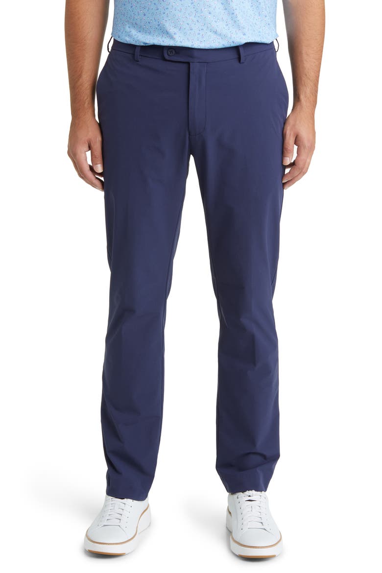 Men's Crown Crafted Surge Performance Flat Front Trousers, Main, color, NAVY