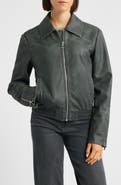Bernardo Distressed Faux Leather Jacket
