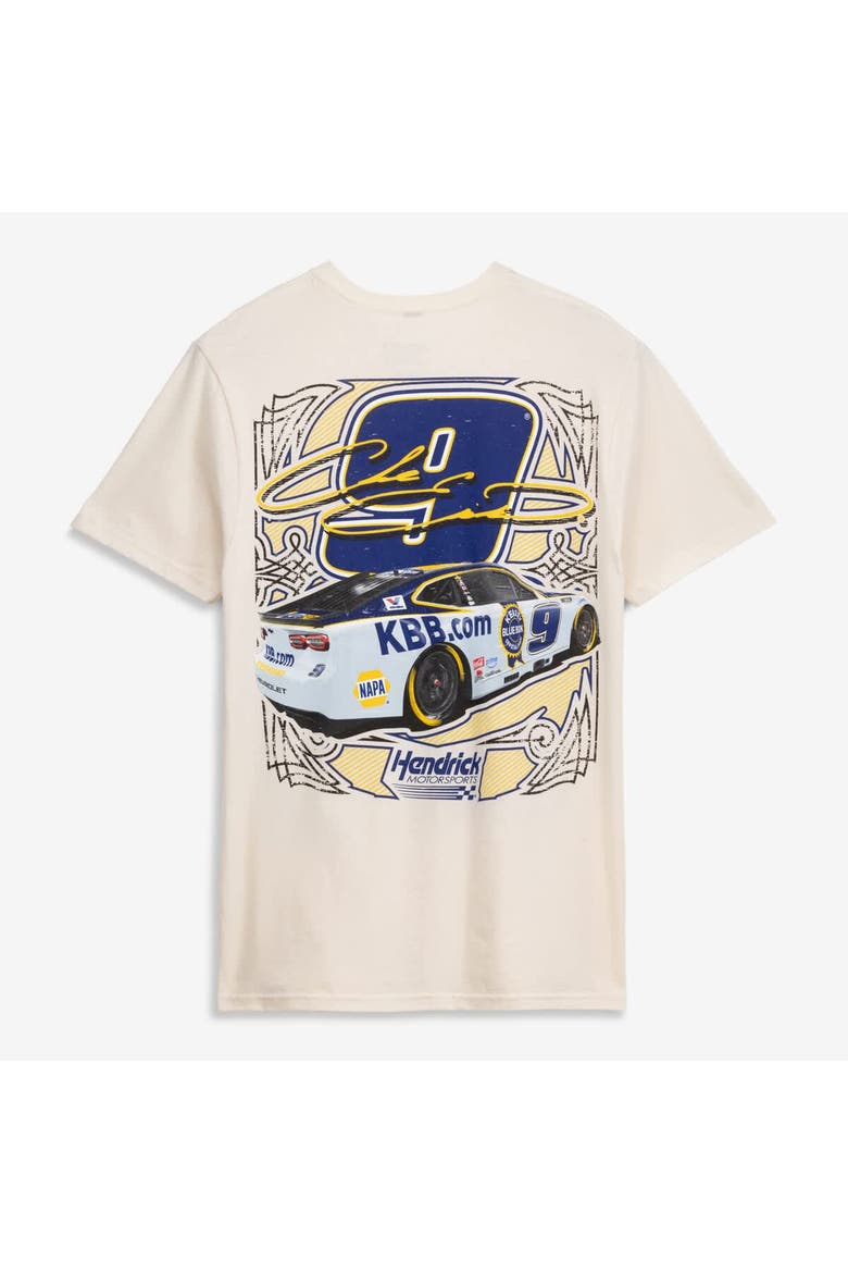 Men's Classic Ink Cream Chase Elliott #9 Kelley Blue Book 2026 T-Shirt, Alternate, color, Cream