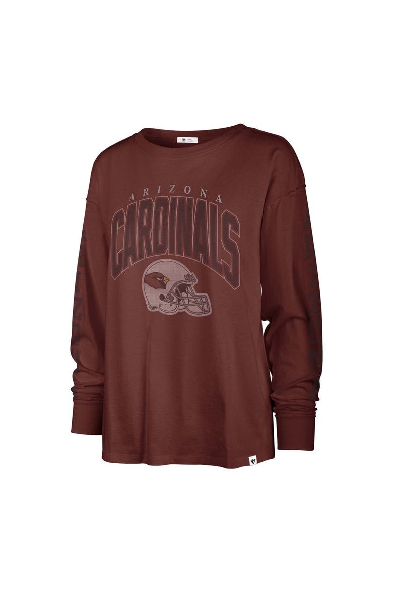 Women's '47 Cardinal Arizona Cardinals Tom Cat Lightweight Long Sleeve T-Shirt, Alternate, color, Cardinal