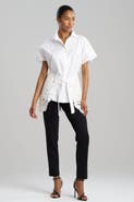 Natori Kumo Embroidery Wrap Shirt with Applique