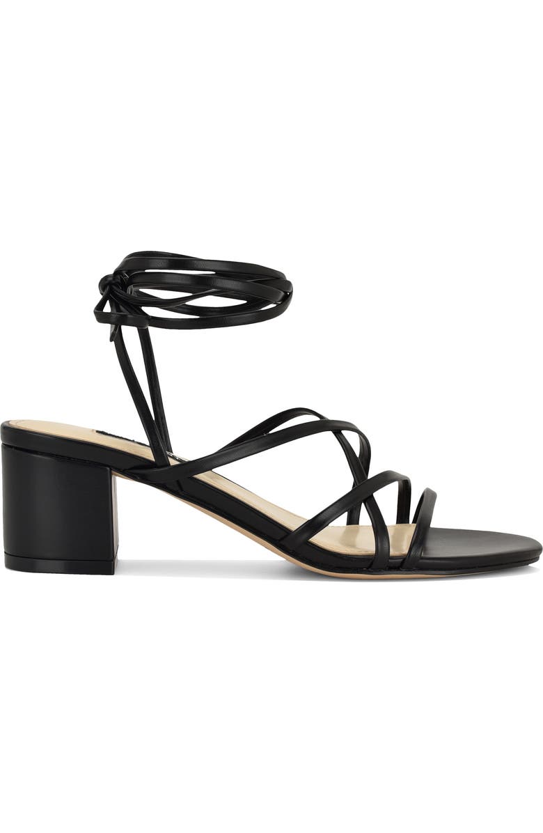Nine West Aloud Ankle Wrap Sandal, Alternate, color, Black