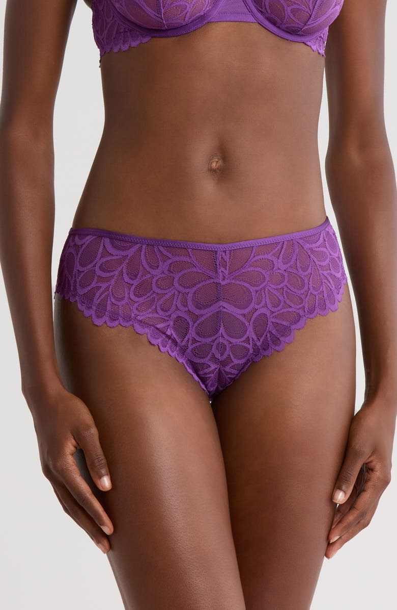SAVAGE X FENTY Savage Not Sorry Lace Cheeky Panties, Main, color, Purple Gem