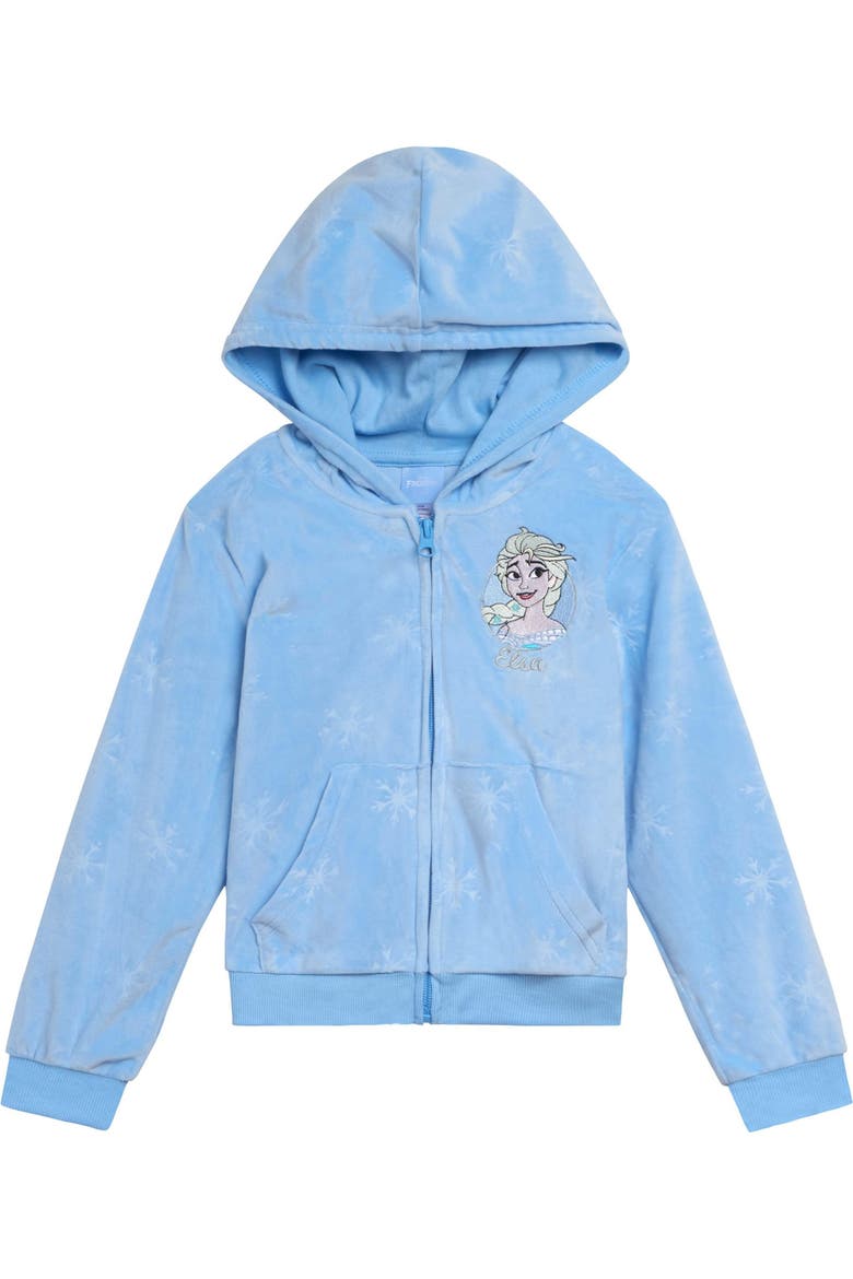 Frozen Queen Elsa 2-Piece Velour Hoodie and Pants Set, Alternate, color, Elsa Light Blue